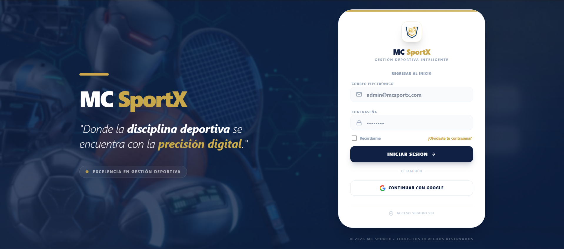 MC SportX App Login
